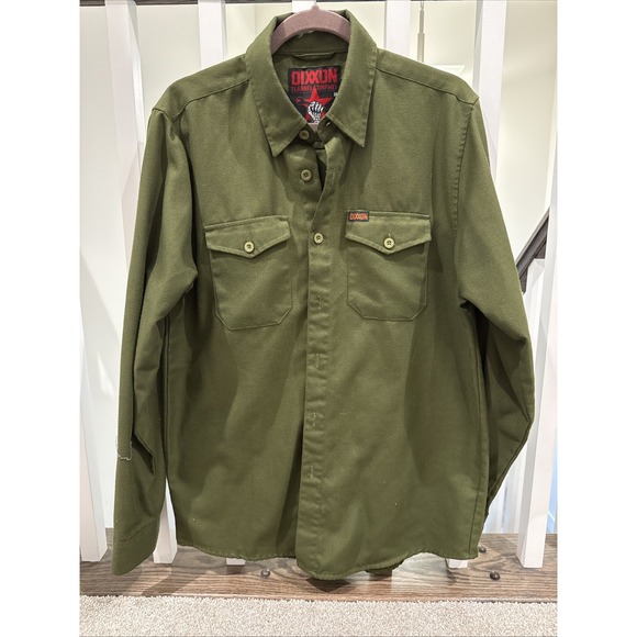 Men's‎ Dixxon Flannel The Revolution Size Medium Solid Green Button Up Military